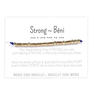STRONG Morse Code Stretch Bracelet